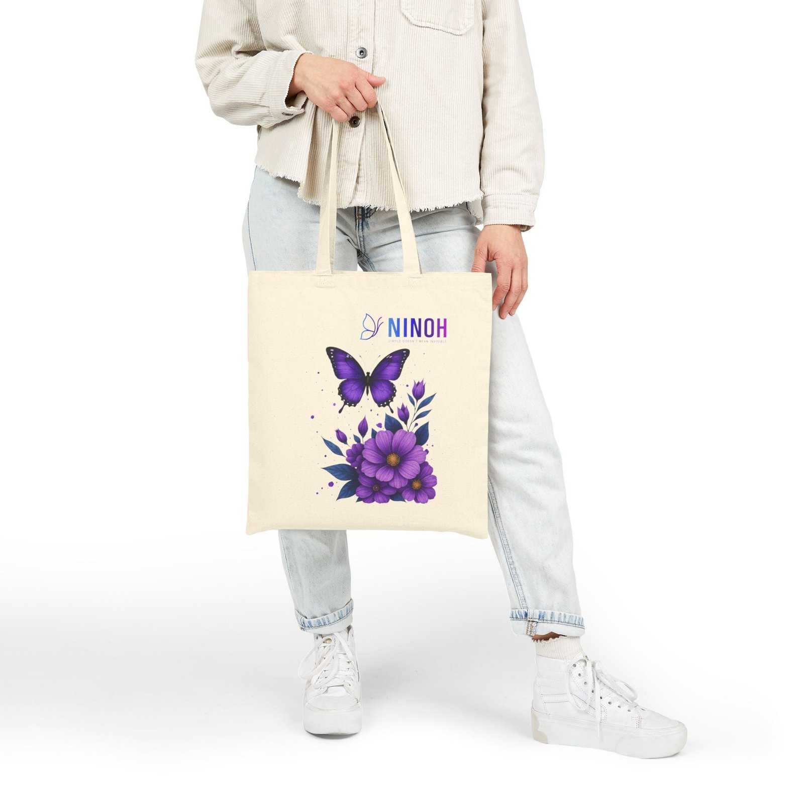 Butterfly & Floral Tote- Simple Doesn't Mean Invisible