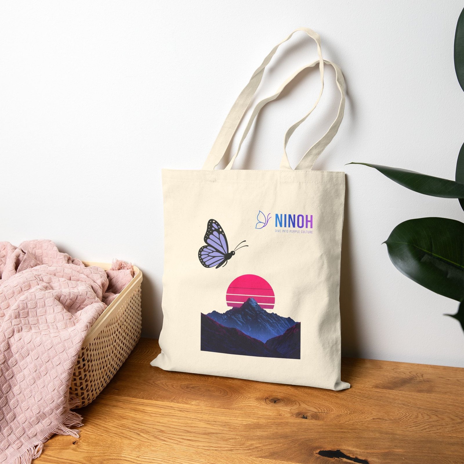 Butterfly Mountain Scene Tote- NINOH